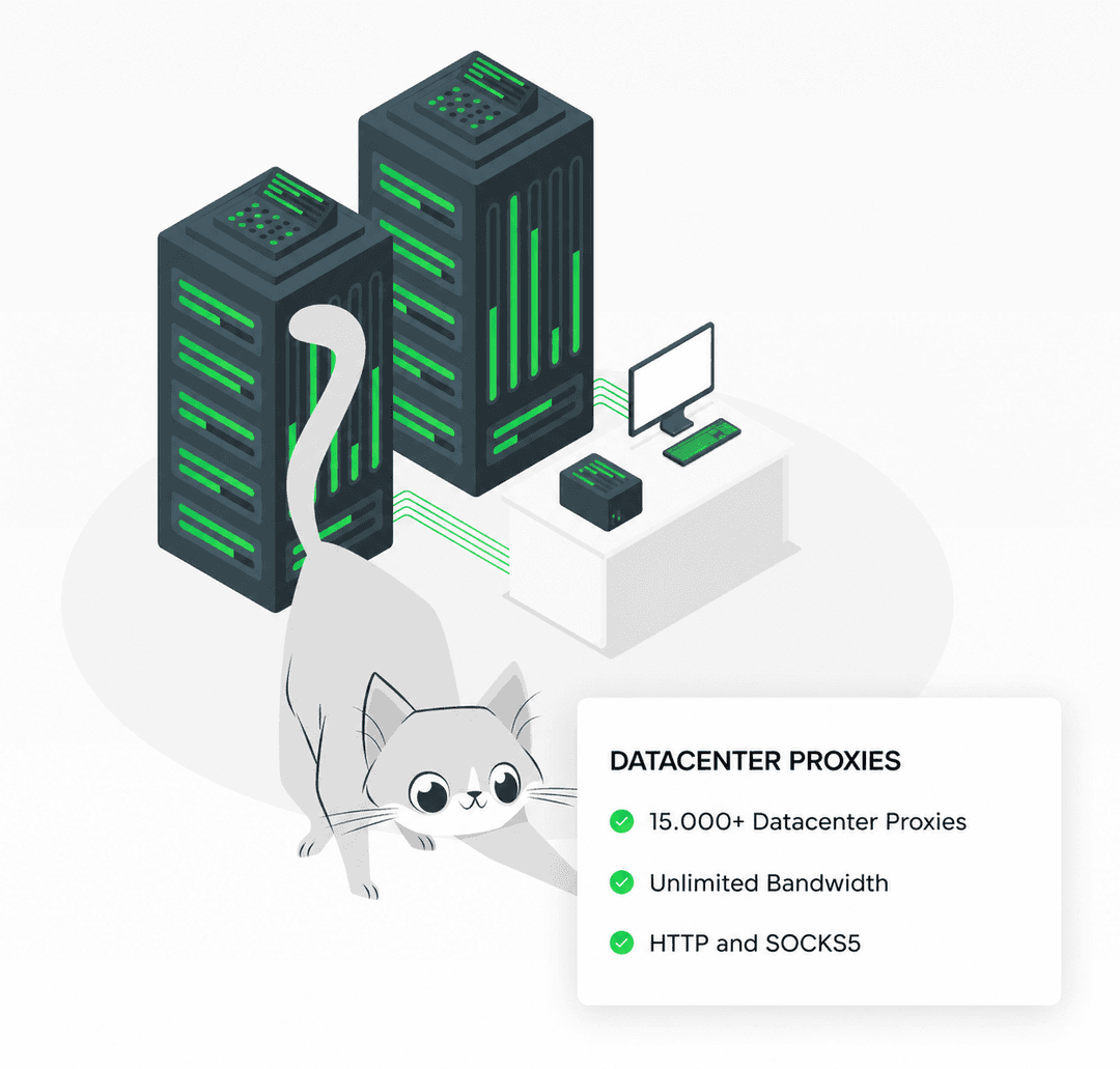 Datacenter proxy network illustration